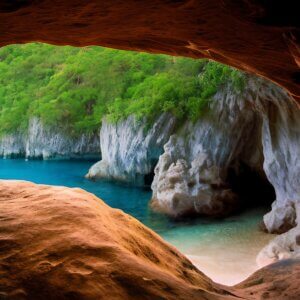Naturbild der Norman Island Caves, bvi